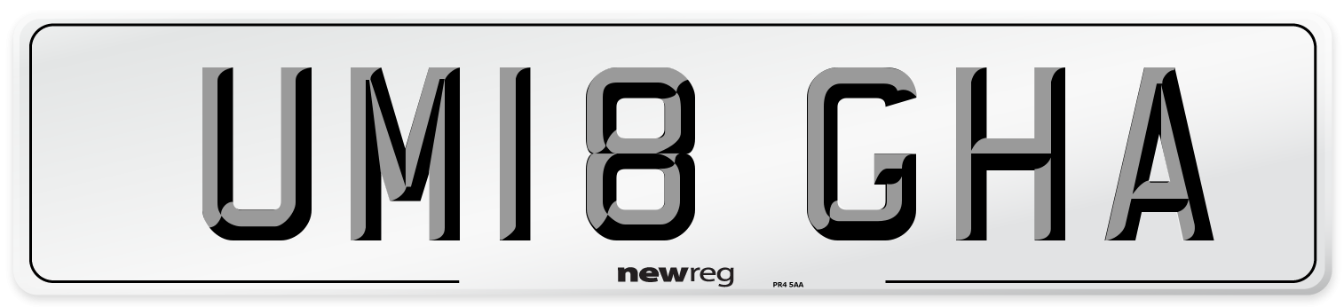 UM18 GHA Number Plate from New Reg